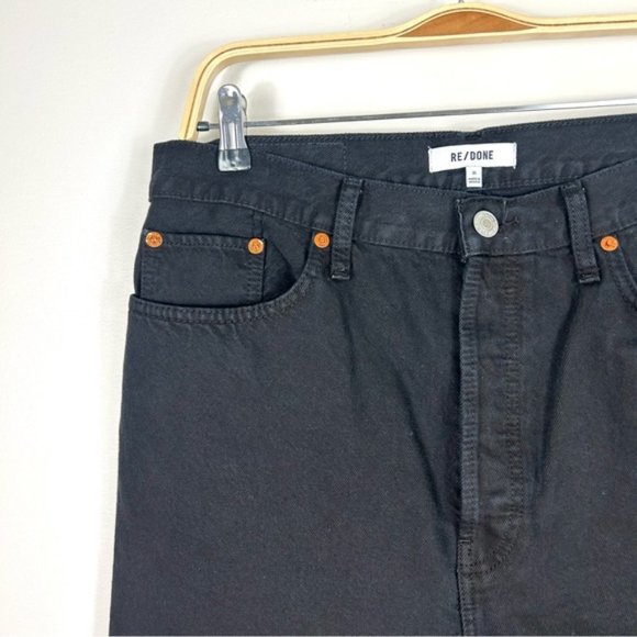RE/DONE High Rise Stove Pipe In Jet Black Jeans Size 31 - Picture 4 of 8